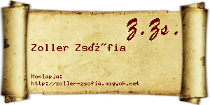 Zoller Zsófia névjegykártya